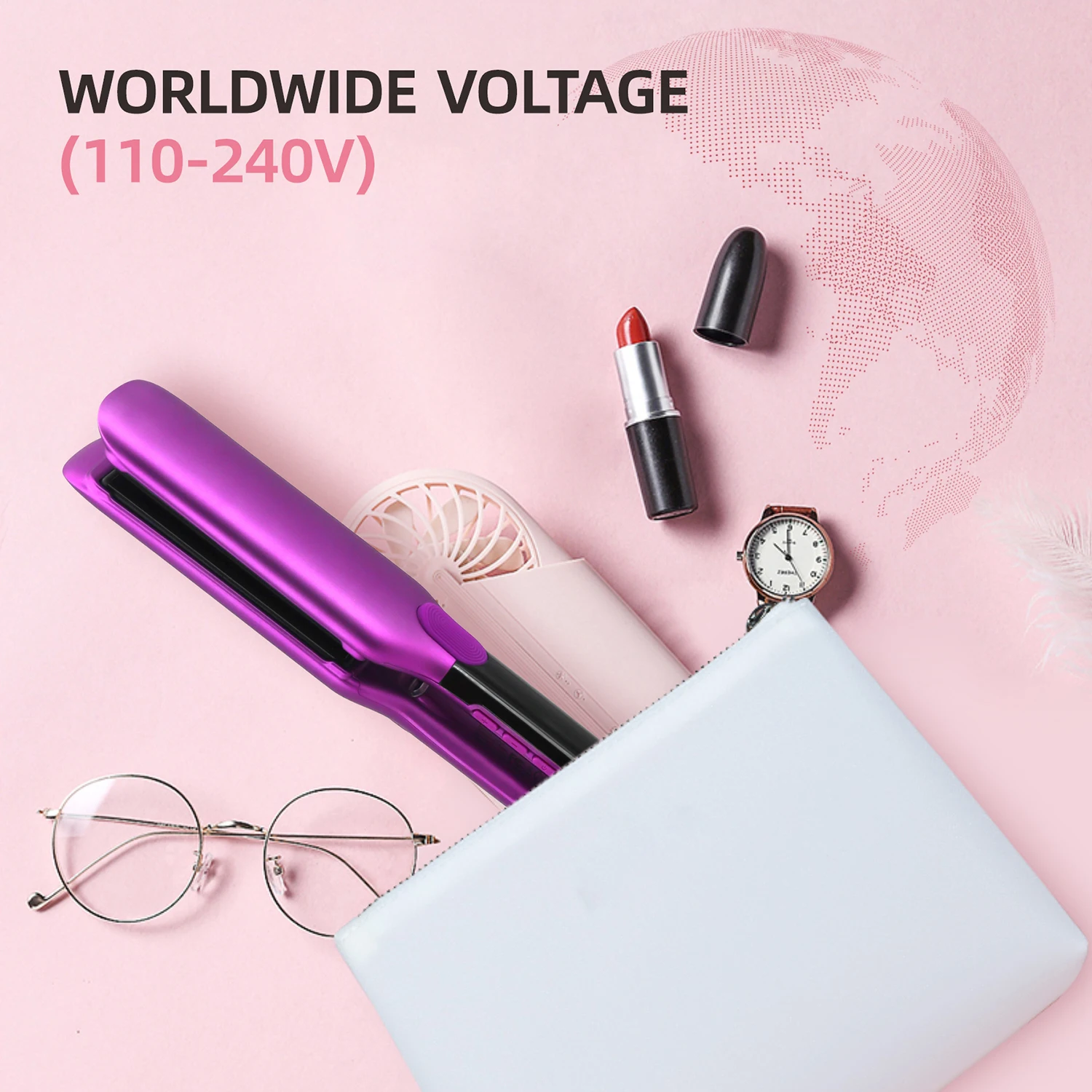 Hair Straightener 500°F Plasma Hair Flat Irons Ceramic Coating Plate Professional Salon Tool Smooth Frizz Dual Voltage 6