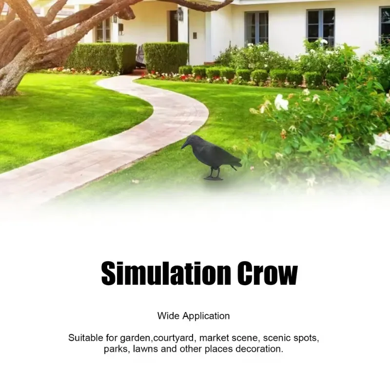Simulation of Black Crows Driving Birds Pest Control Pigeon Driving Garden Outdoor Decoration Accessories