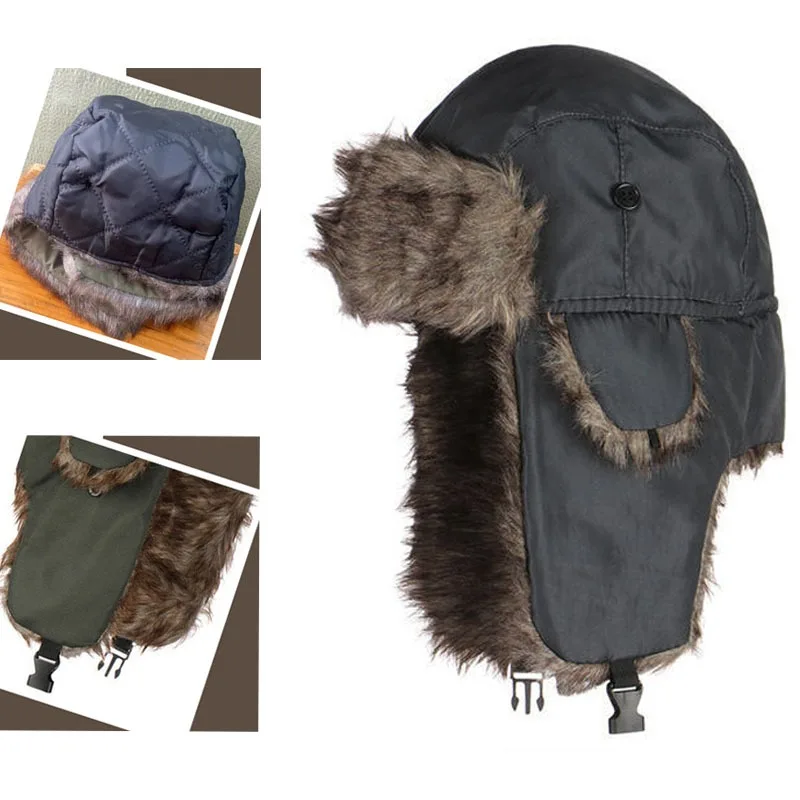 Unisex Warm Winter Earflap Ski Hat Cozy Faux Fur Trapper for Men And Women Cold Weather Outdoor Snow Cap