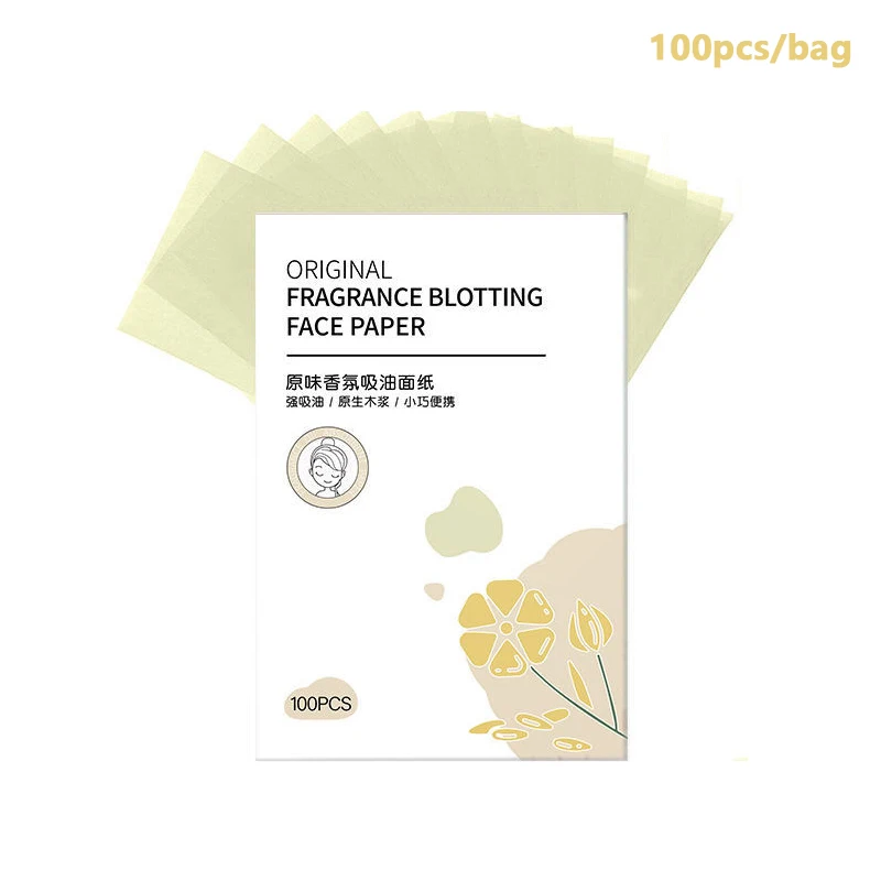 thumbnail image 1 of 100 piezas/caja de papel secante de aceite facial, toallitas faciales brillantes portátiles, limpiador facial, control de aceite, herramientas de limpieza facial que absorben la grasa, 1 of 5