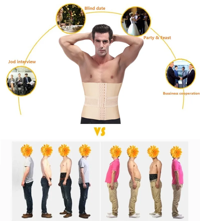 Men Modeling Strap Sports Belt Waist Trainer Tummy Control Body Shapers Cincher Abdomen Belly High Compression Shapewear Corset 3