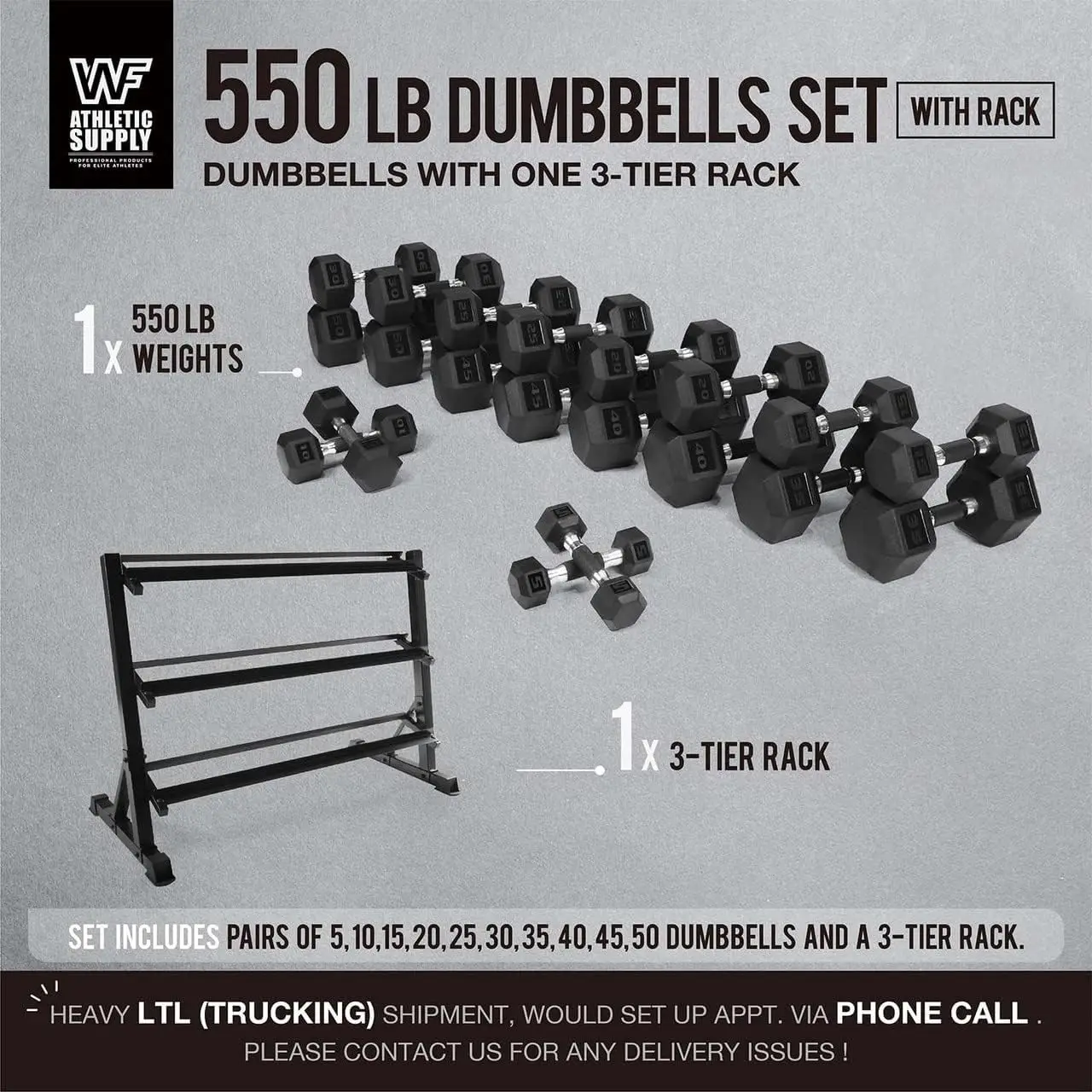 Rubber Hex Dumbbells 2