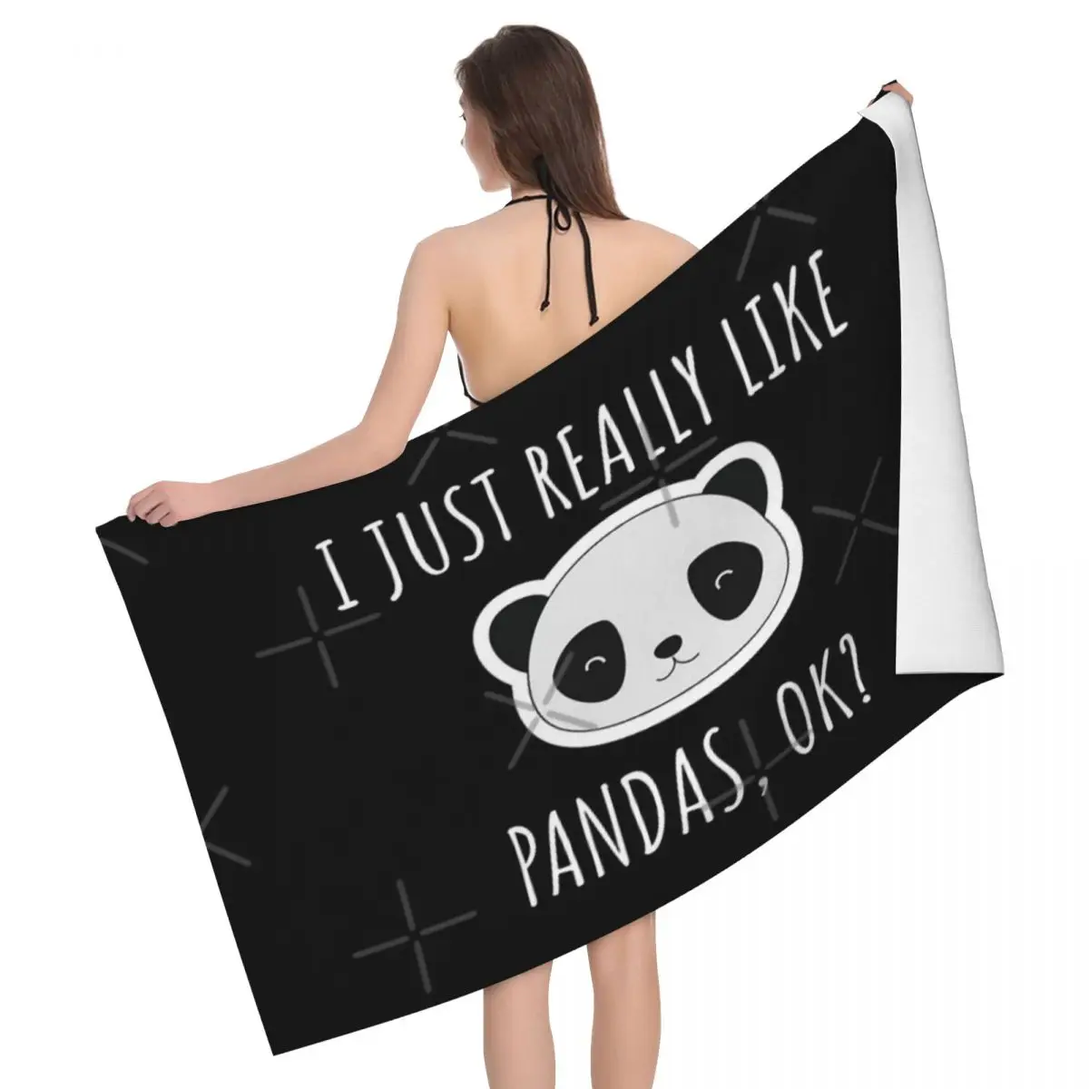 

I Just Really Like Pandas 80x130cm Bath Towel Skin-friendly For Travelling Personalised Pattern