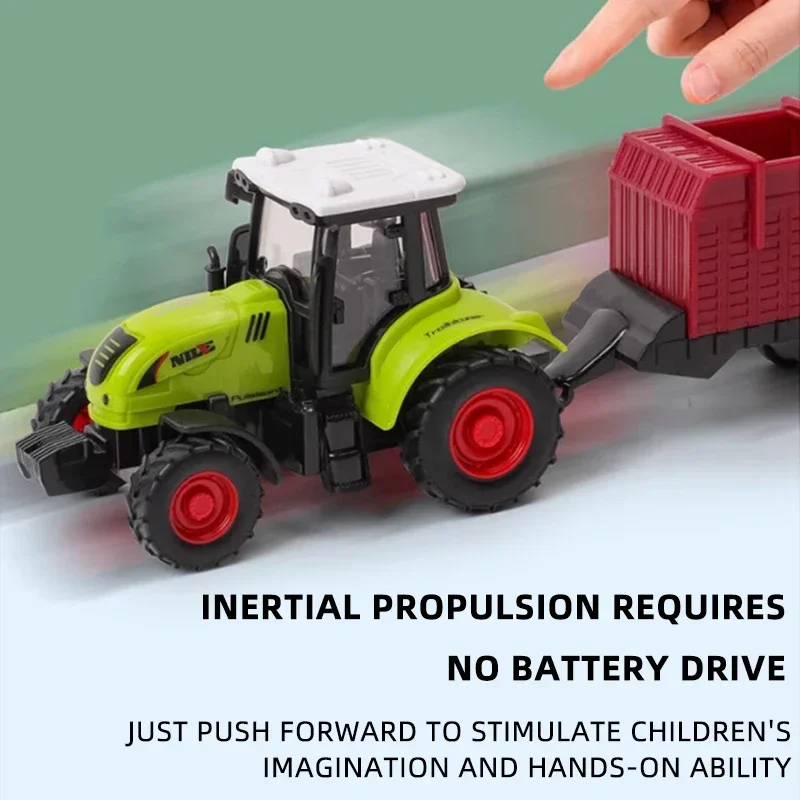 Inertia-Powered Farm Tractor Toy with Dump Trailer - Educational Engineering Gift