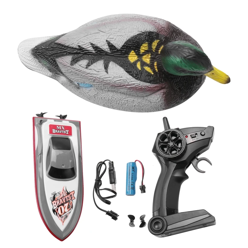 V201 Rc Boat Rc Duck Boat 2.4Ghz Hunting Motion Remote Control Duck Boat Impermeabile Per La Decorazione Del Giardino Dello Stagno Della Piscina