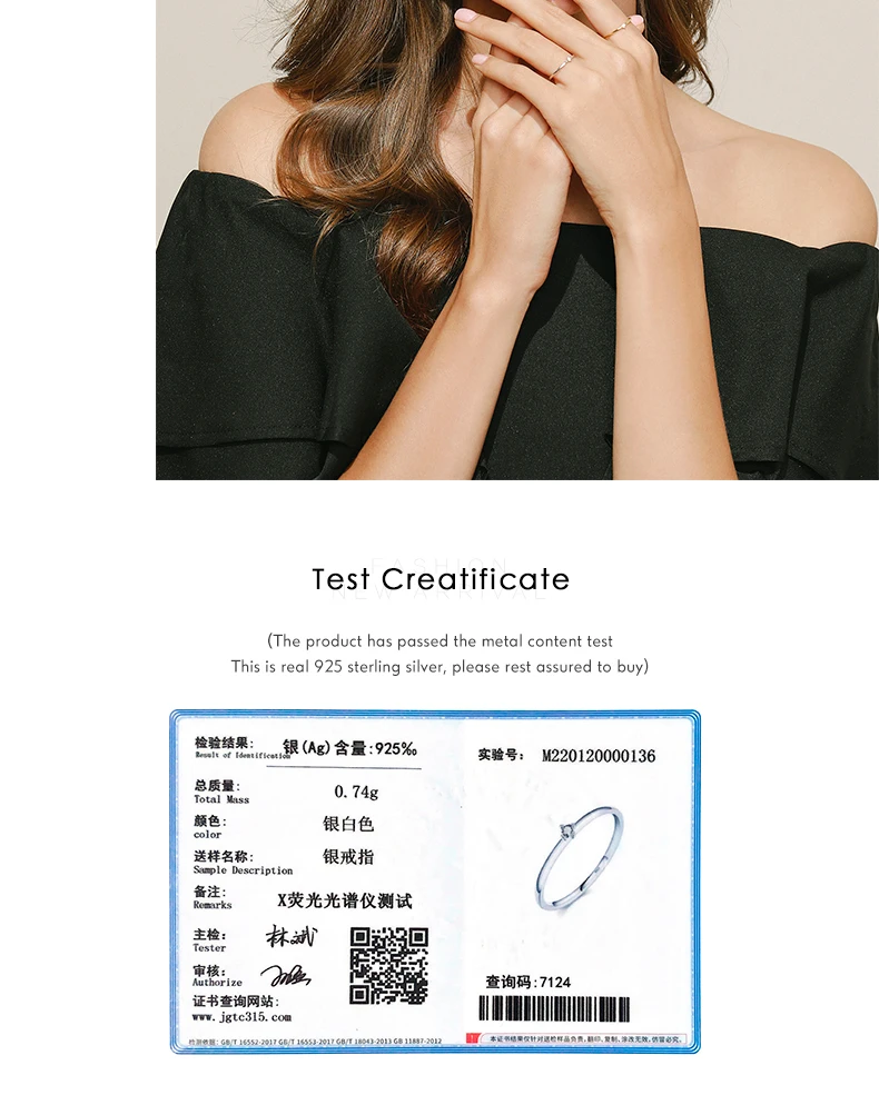 MODIAN Exquisite D Color Round Moissanite Finger Rings 925 Sterling Silver Classic Twinkling Wedding Jewelry For Women Gifts