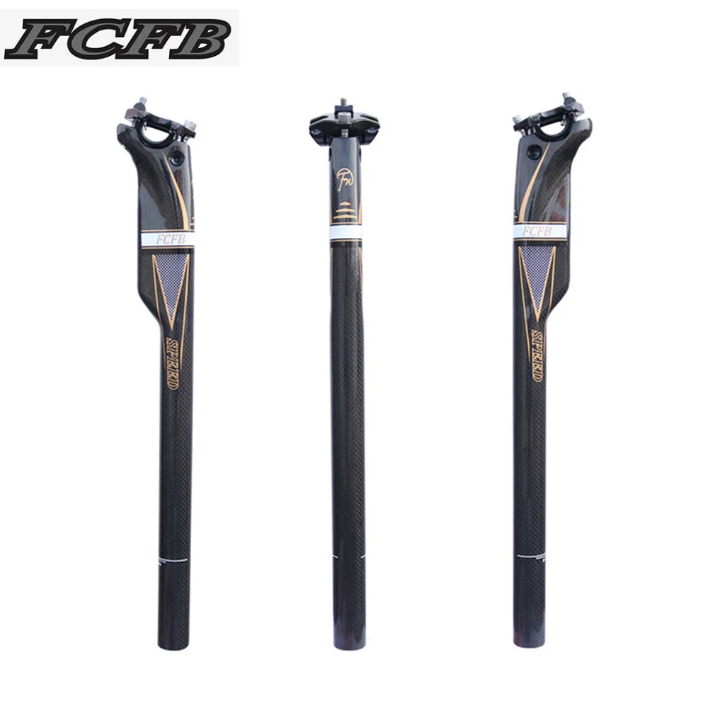 2017 Fcfb Gold Mtb Road Bicycle Seatposts Seat Tube Seat Bicycle 27.2/30.8/31.6*350/400mm 3k