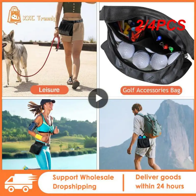 

2/4PCS Tennis Ball Holder Pickleball Band Pouch Mesh Storage Bag Sports Accessory for Women Men and Teens