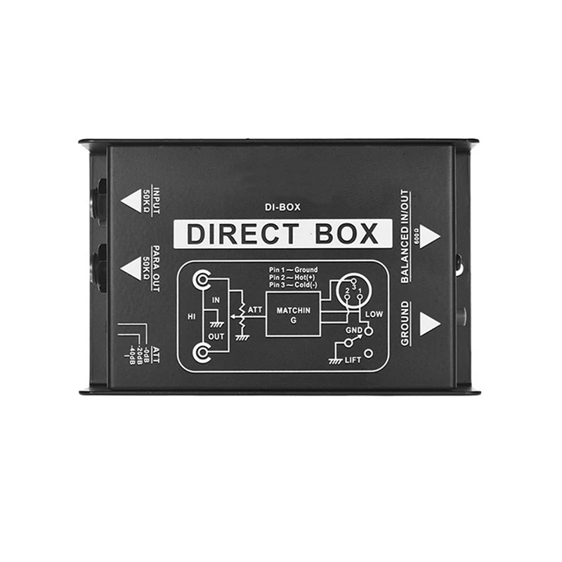 

1 Piece Passive DIRECT BOX DI-Box Metal Direct Injection Audio Box Audio Isolator