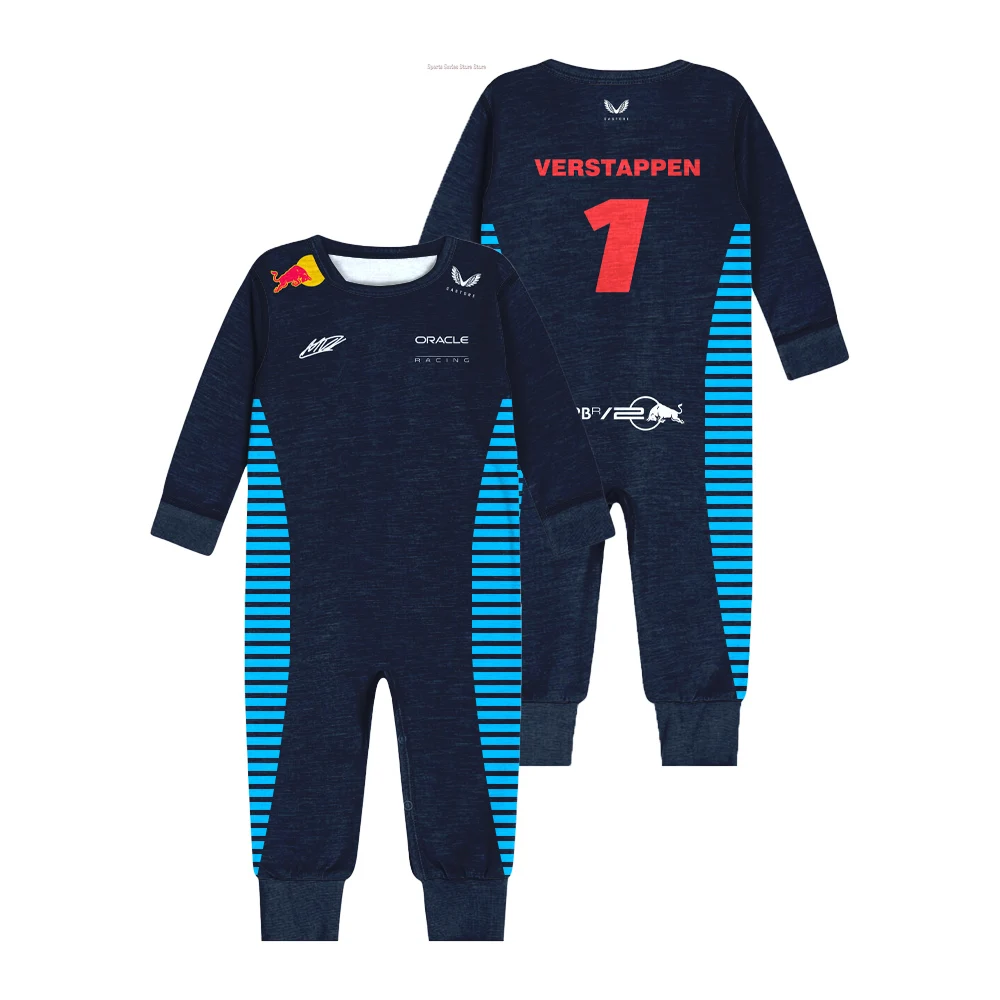 F1 Racing Competition Outdoor Extreme Sports Cycling Suit Baby Jumpsuit Red Animal One-piece