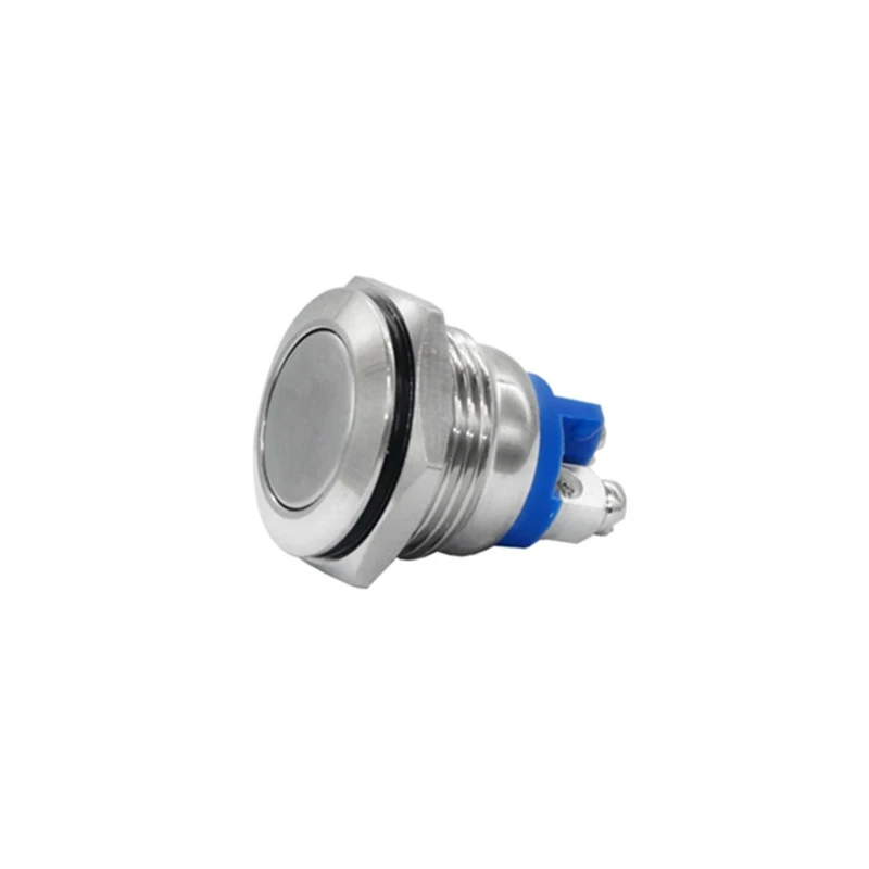

50PCS 16MM 3A/250VAC Anti-Vandal Momentary Steel Metal Push Button Flat Top Quality Car Switch Self Return