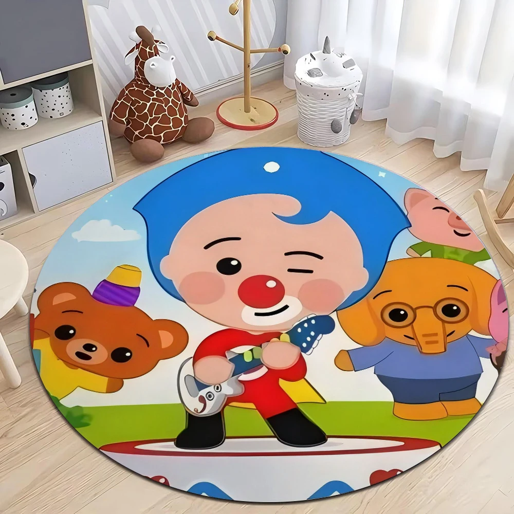 Gfuitrr Plim Printed Round Rugs Non-Slip Machine Washable Carpet Kid Bedroom Round Carpets Living Room Floor Mat