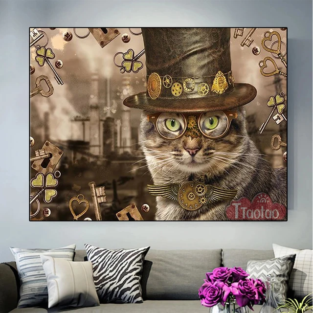 5D DIY Animal Diamond Painting Cat Full Square Diamond Art Embroidery  Mosaic Handmade Home Decoration