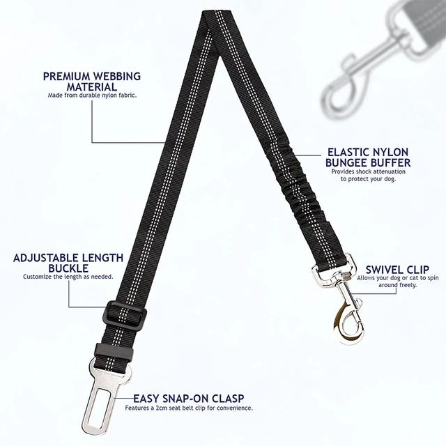Adjustable Dog Car Safety Belt Elastic Nylon Seat Belt Anti-Shock Harness Lead Restraint Seatbelt Pet Cat Dog Safety Supplies 3