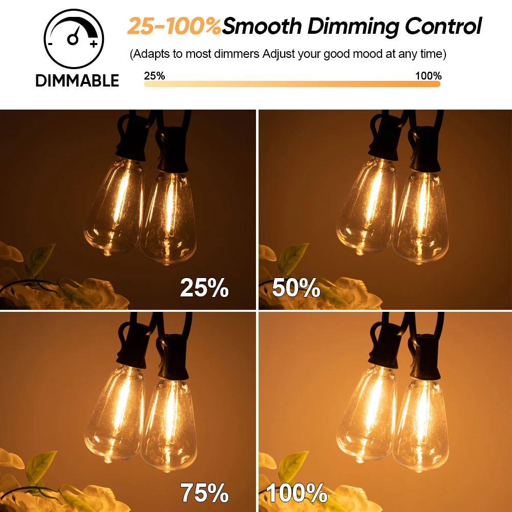 Luci LED Per Esterni, 15M Luci Fatate Per Esterni Lampadine LED G40 Ip44 Impermeabili Catena Luminosa Per Esterni Per Patio Matrimonio Natale Classe Energetica E 87067123 - Foto 10