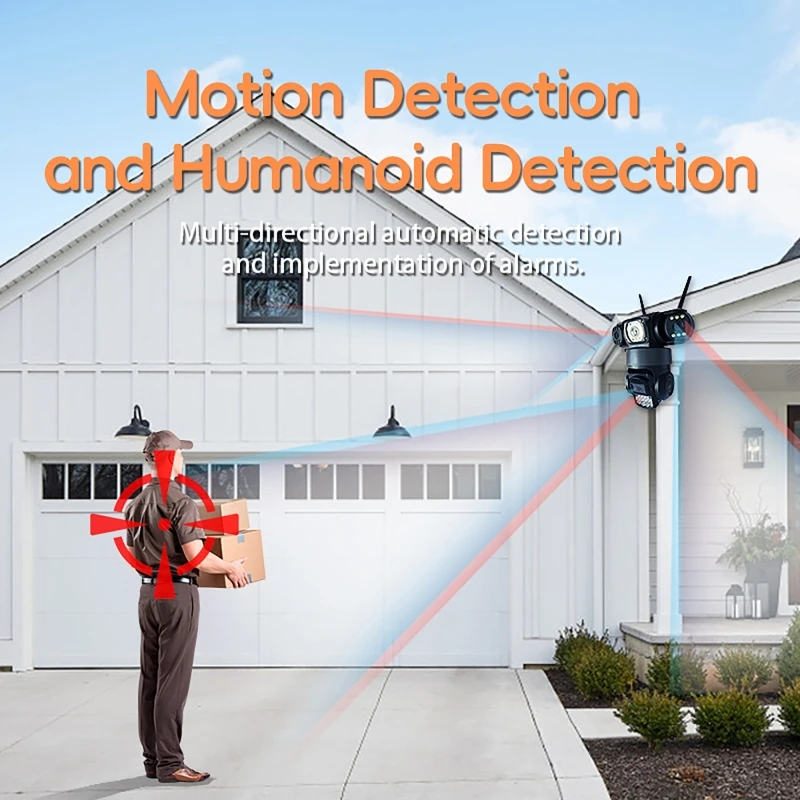 WiFi IP Camera Outdoor 12MP 6K Triple Lenses Triple Screens Security Video Monitor Night Vision Waterproof CCTV Cameras 2