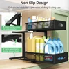 Under Sink Organizer, 2 Tier Pull out Cabinet Organizer Baskets with Mesh Sliding Drawers, Slide out Storage Shelf (2 Pack) 6