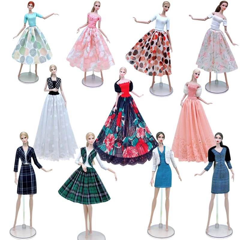 Barbie Doll Clothes Doll Clothes Accessories Fashion Lace Doll Dress Outfits Party Gown Tank Shirt Skirt Coat Jacket for 1/6 Dolls Toys
