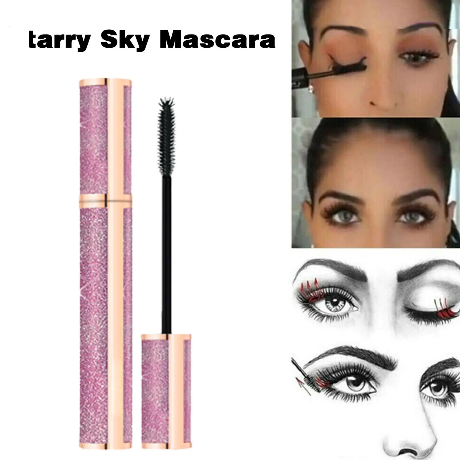 

Starry Sky Mascara 4D Silk Fiber Eyelash Mascara Long Extension Eyelash Rimel Thick Maquiagem Curling Mascara Waterproof O0F2