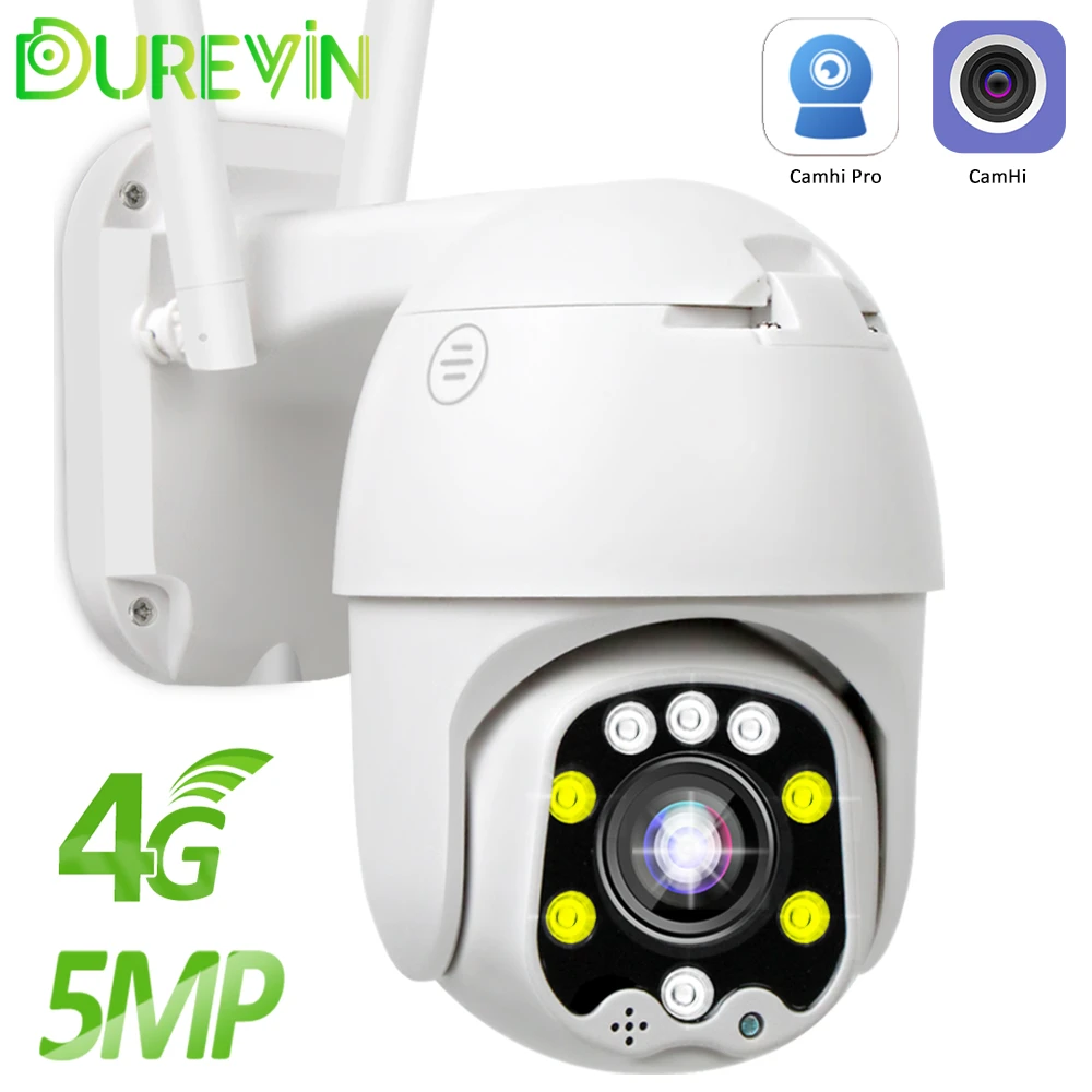 4g Sim Card Ip Camera Wifi Outdoor 5mp Hd Ptz Wireless Camera H.265