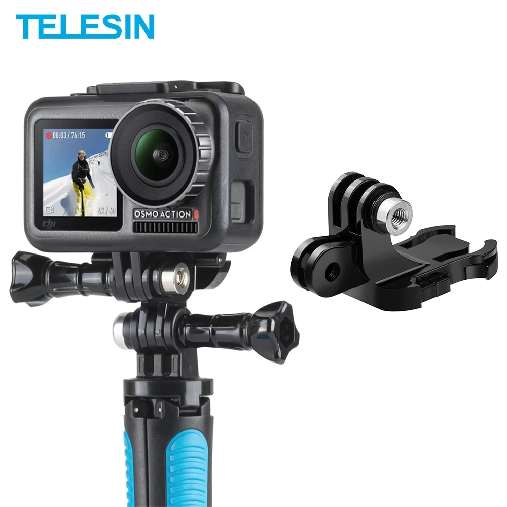 Telescopin A Doppia Testa J-Hook Supporto Per Staffa A Sgancio Rapido Per Gopro Hero 12 11 10 9 Insta360 Osmo Action 3 4 Sjcam Sj8 Accessorio