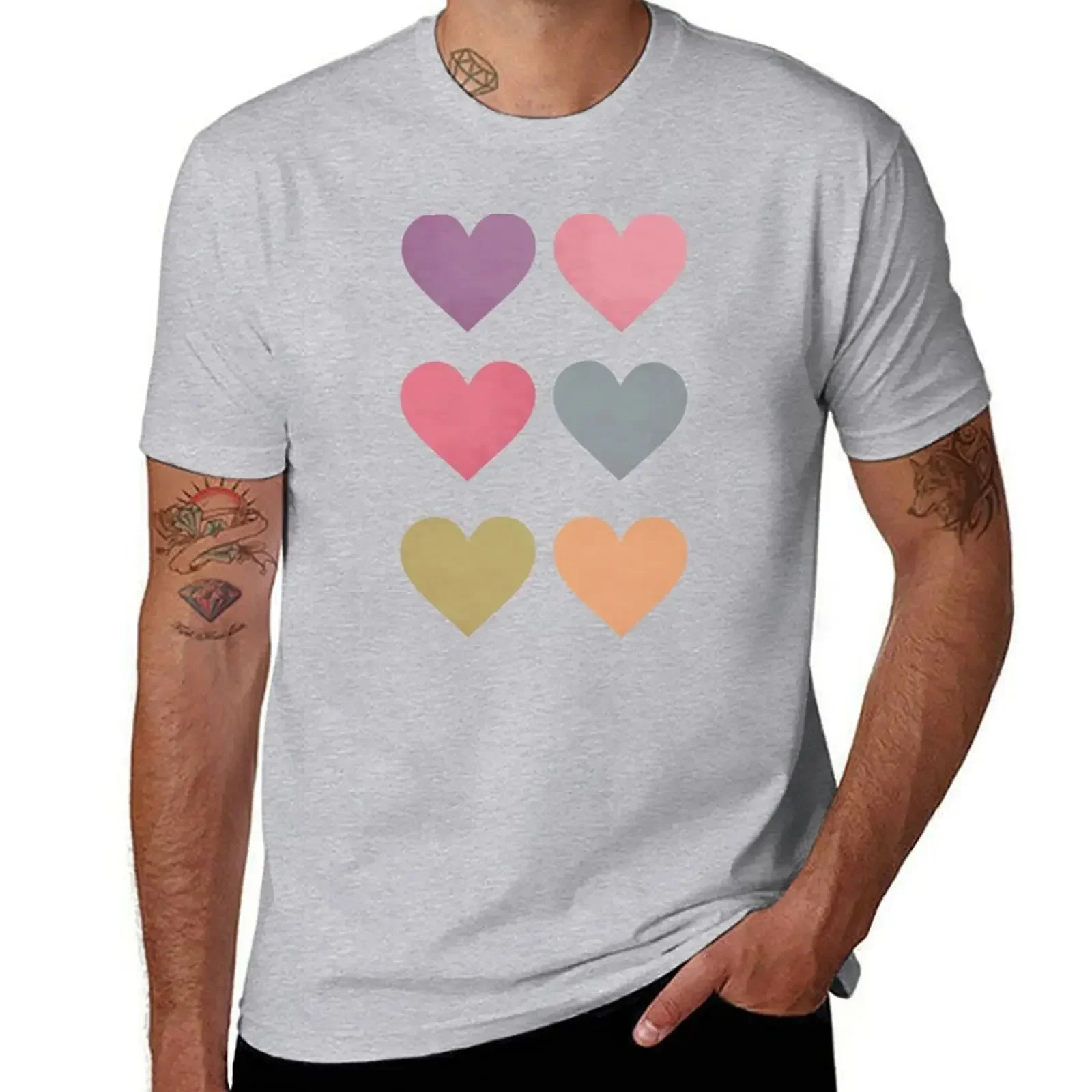 

Love Hearts T-shirt quick-drying quick drying mens vintage t shirts