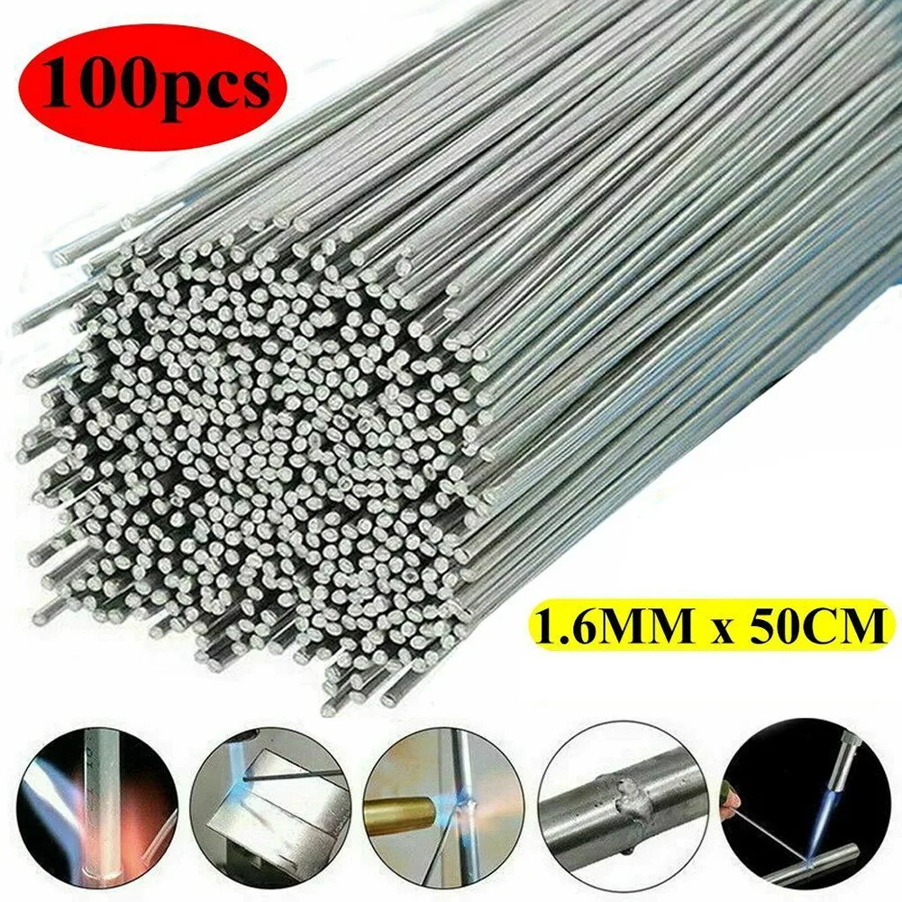 

100 Pcs Aluminum Solution Welding Flux-Cored Rods Wire Brazing Rod 1.6MM X 50CM For Welding Orsurfacing Alloys High Strength