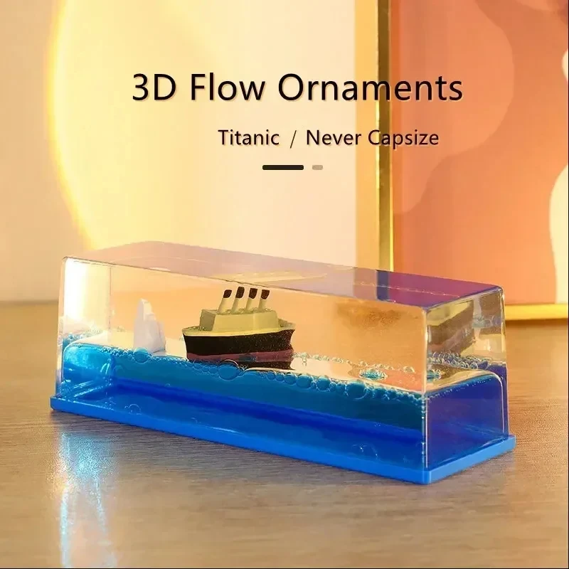 Going Merry Floating Ship Thousand Sunny Floating Boat Fluid Liquid Cruise Hourglass Fluid Drift Bottle ship decoration