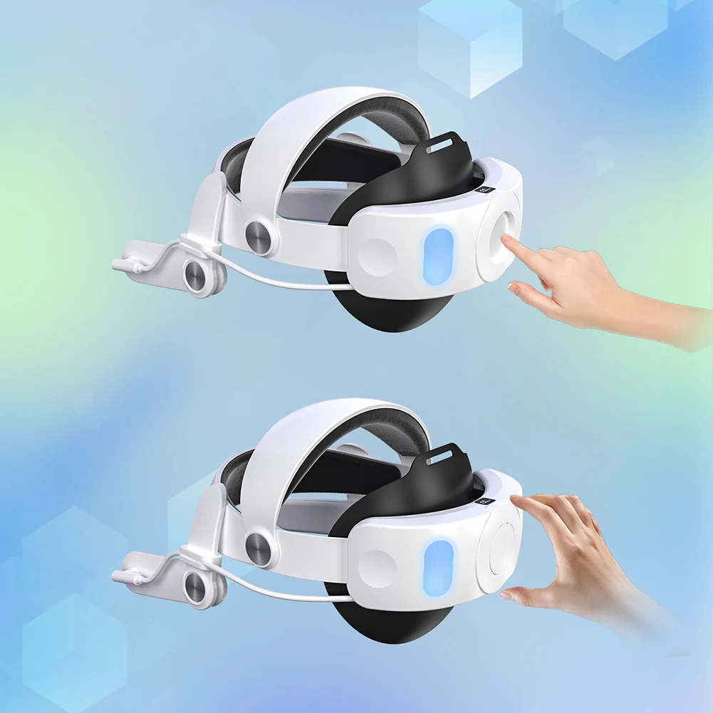 Head Strap with Battery Pack for Meta Quest 3S VR Headset - 10000mAh Adjustable Strap Elite Strap Replacement for Extended Playtime and Comfort