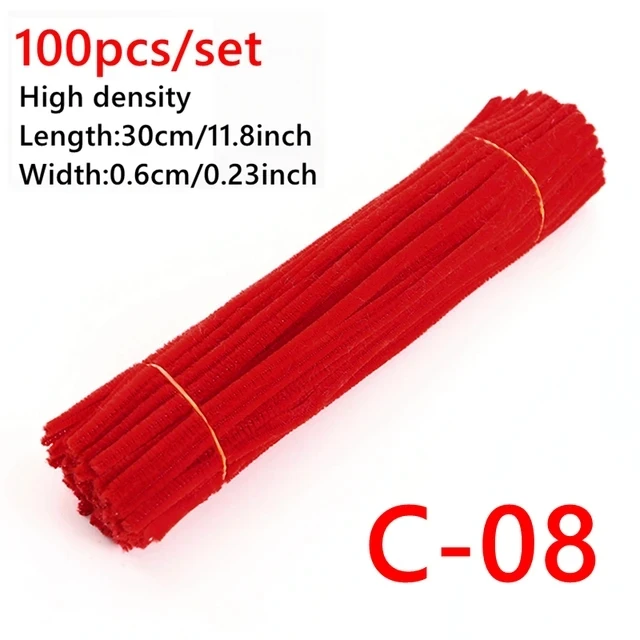100pcs Vibrant Chenille Stems for Creative DIY Crafting