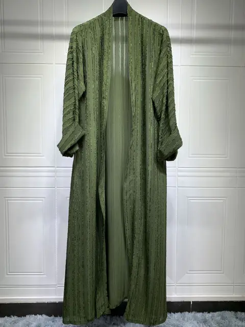 New Fashion Muslim Kimono Abaya Solid Striped Retro Ethnic Cardigan 4 New Fashion Muslim Kimono Abaya Solid Striped Retro Ethnic Cardigan 4
