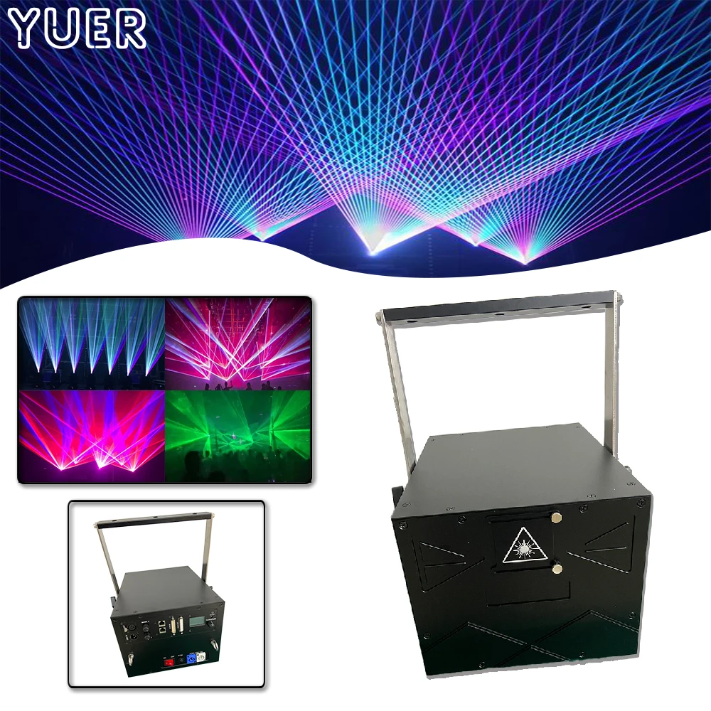10W Full Color 40K Laser Light DMX512 12/21CH For DJ Disco Stage Wedding Music Party Concert Stadium Scanning Laser Projector