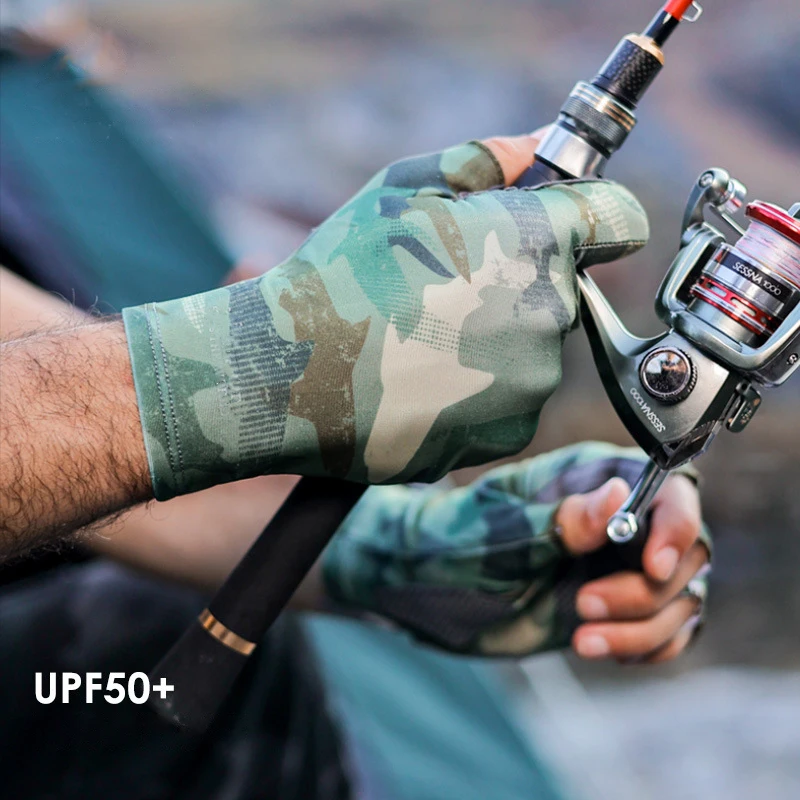 Fishing Gloves Men Women Half Finger Sun Protection Carpfishing Non Slip Breathable Elastic for Surfcasting Cycling