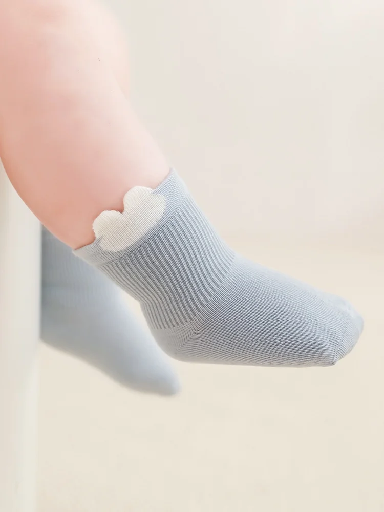 Description Picture 2 of item3Pairs/set Cotton Newborn Baby Socks For Girls Boys Soft Solid Infant Toddler Sock Fashion Cute Cartoon Children's Socks Spring