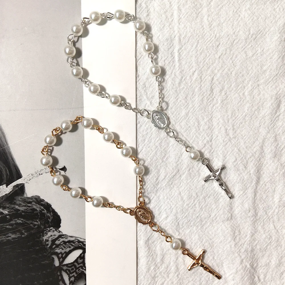 Rosary Bracelet Mini 10-100pcs for Baptism Catholic Communion Cross Baptism Favors Christening