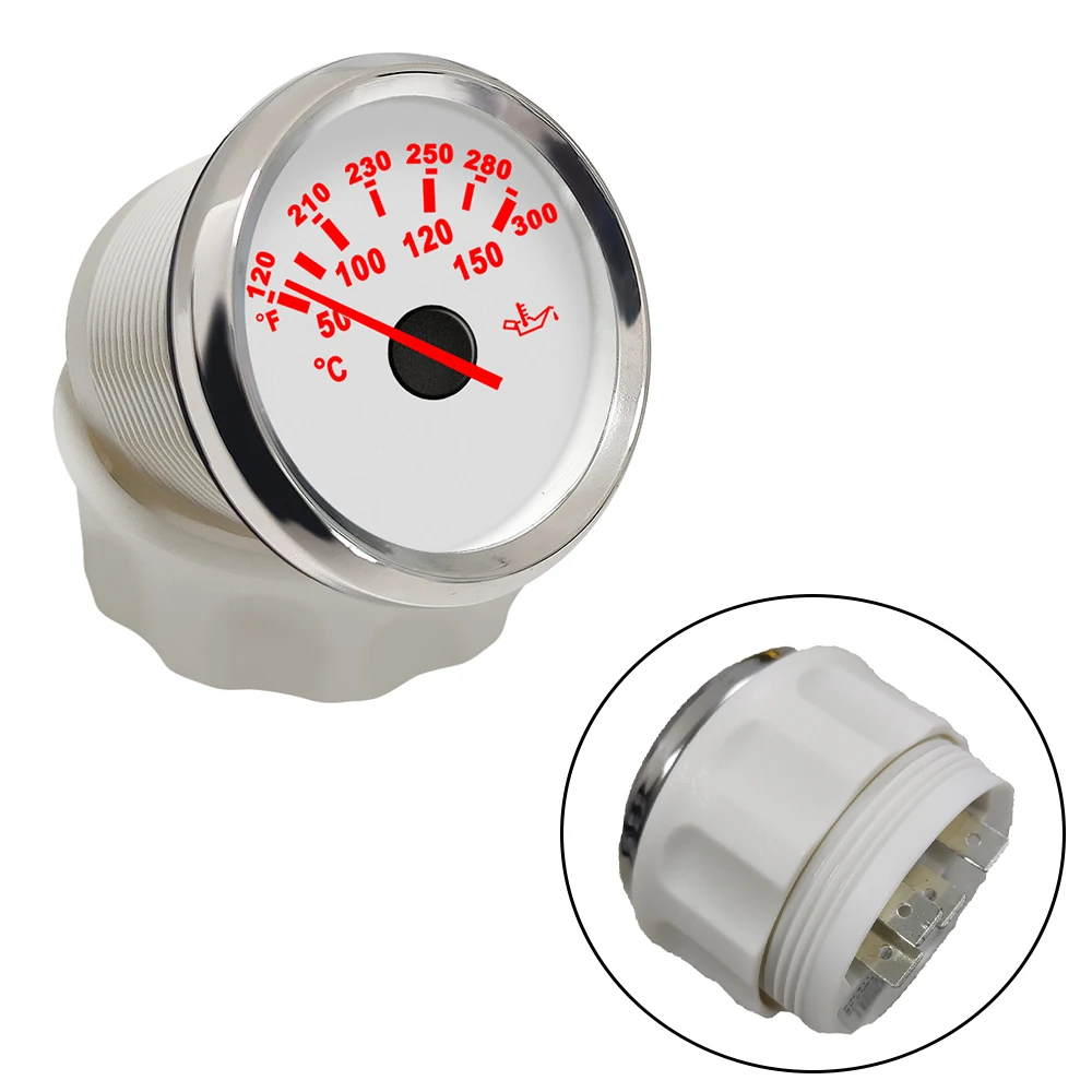 엘링 최신 방수 52mm 오일 온도계 게이지 미터 신호 50-150 ℃   RV 자동차 트럭 선박 9-32V용 빨간색 백라이트 포함