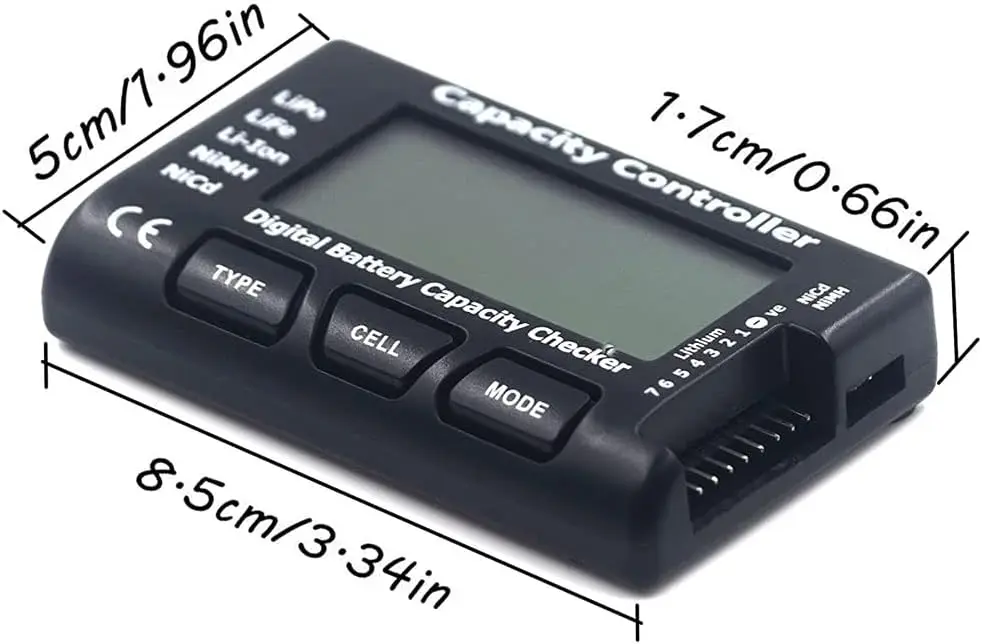 Testeur de batterie RC LiPo NiMH 2-7S avec écran LCD 2.1 pouces