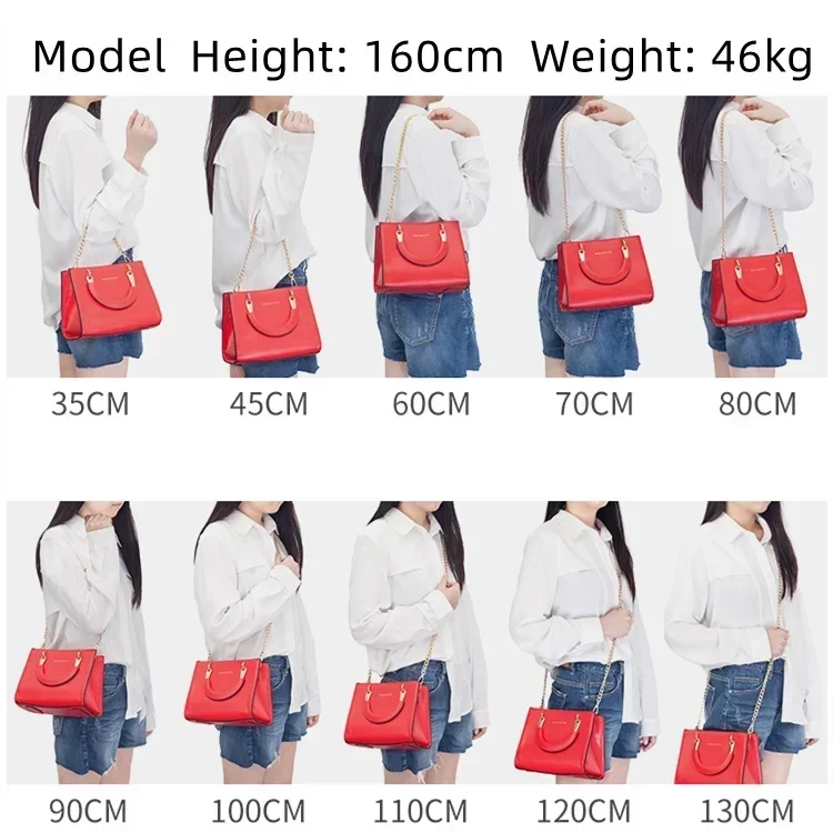 Aluminum Replacement Chain Strap 120cm - Detachable Metal Shoulder Strap for Handwoven Bags, DIY Bag Accessories