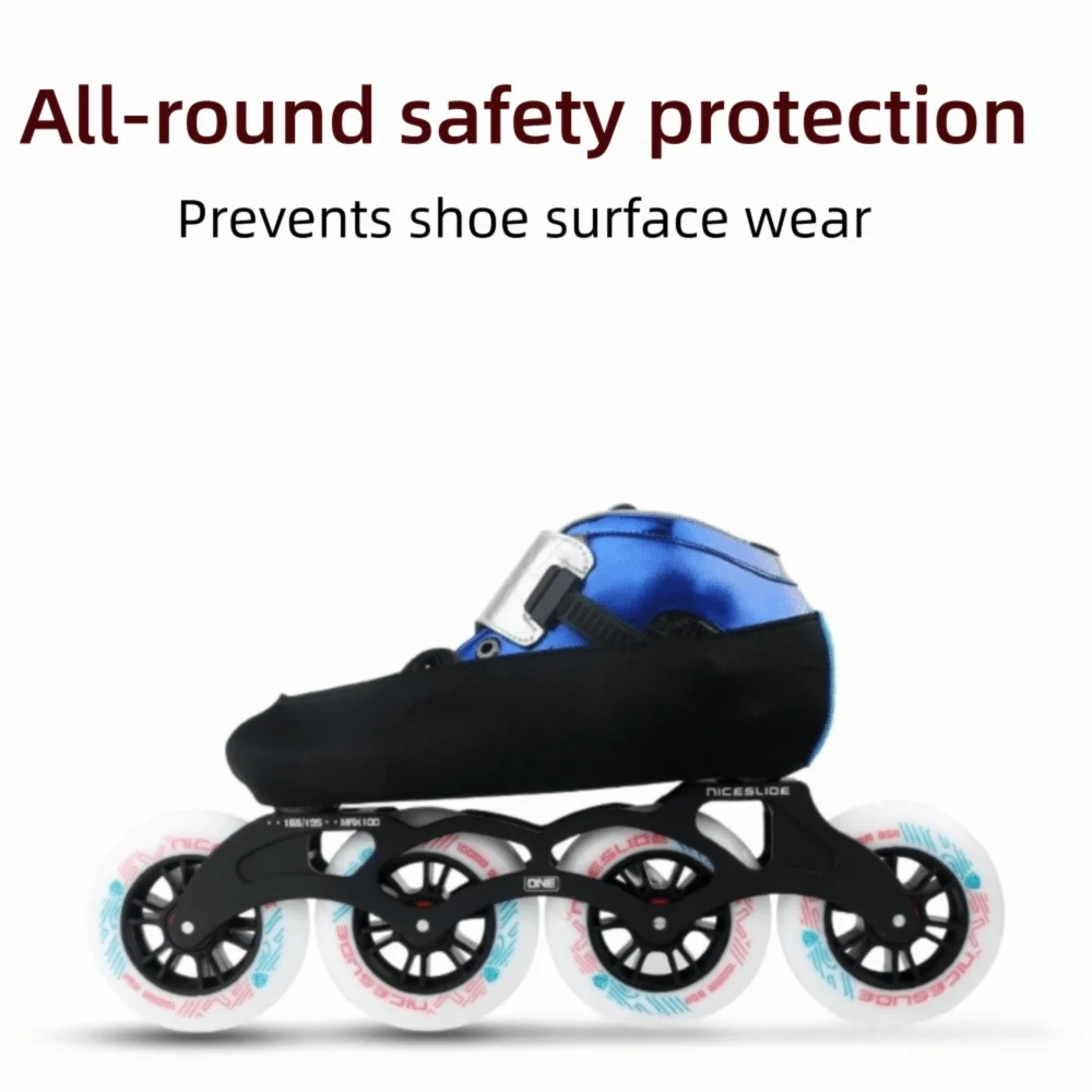 1 Paar Rollschuhüberzüge aus Kohlefaser, kratzfest, verdickt, für Speed-Skating, elastisch, leicht – Detail 9