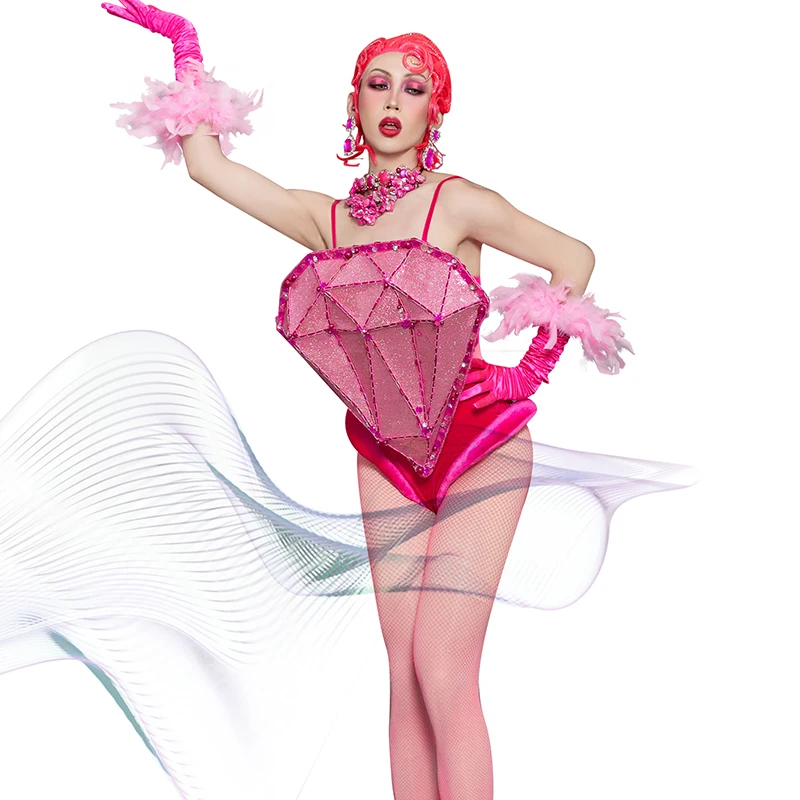 

Female Gogo Dancer Clothing Nightclub Bar Stage Wear Festival Party Jumpsuit Carnival Costumes Creative Styling Cosplay VDL351