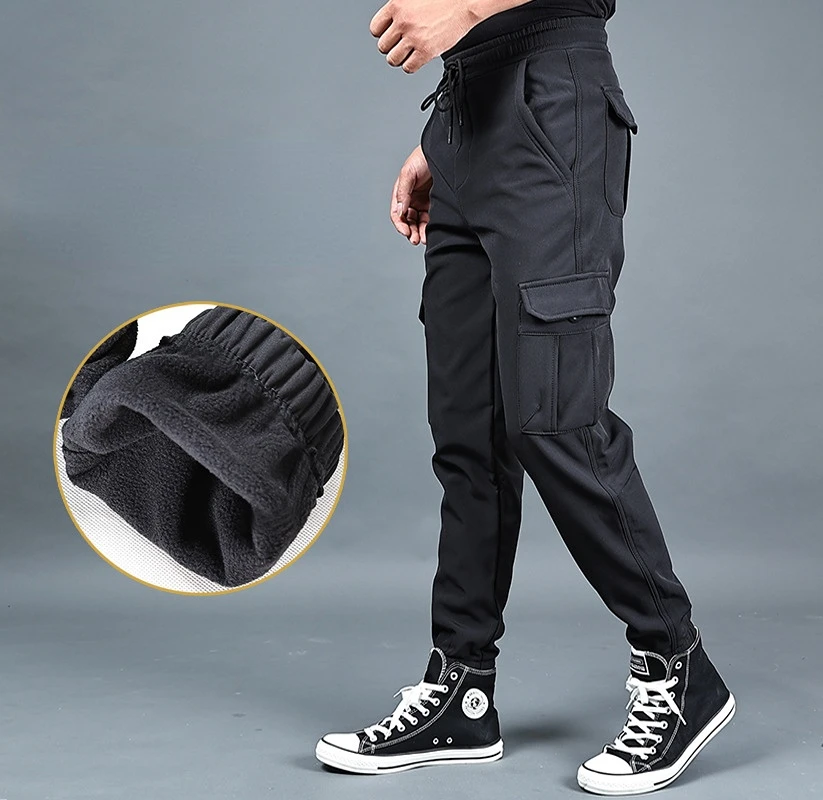 Pantalon D'hiver En Molleton Épais Pour Homme, Jogging, Poches Multiples,  Ample, Sport, Décontracté, Chaud, Survêtement, Cargo, M-6xl - Pantalons  Décontractés - AliExpress