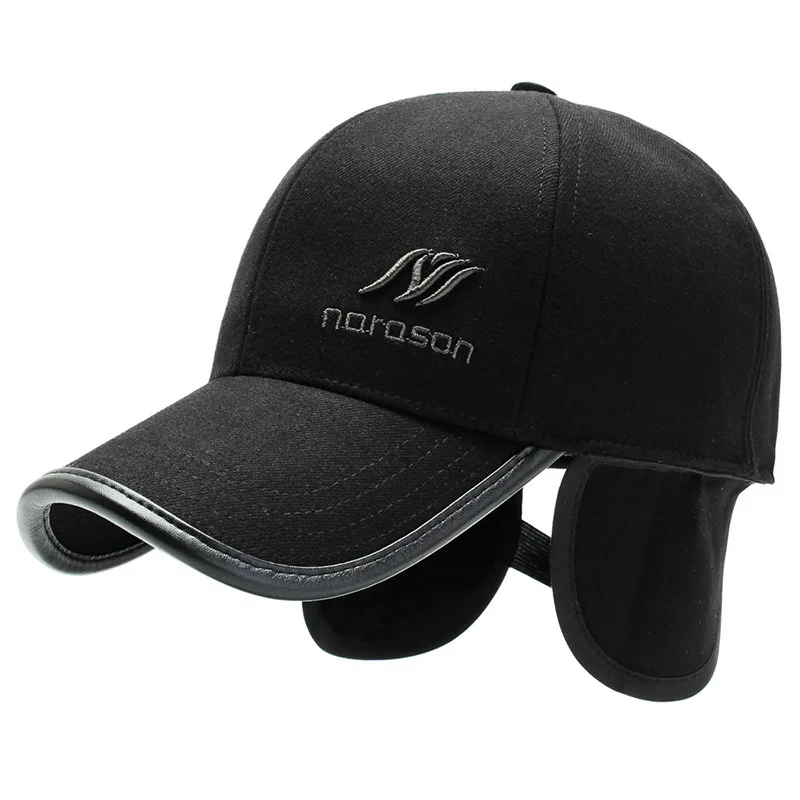 Men Golf Hat Baseball Cap Sunscreen Visor Brim Shade Snapback Autumn Winter Hat Earmuffs Embroidery Hunting baseball caps sports sun hats golf caps