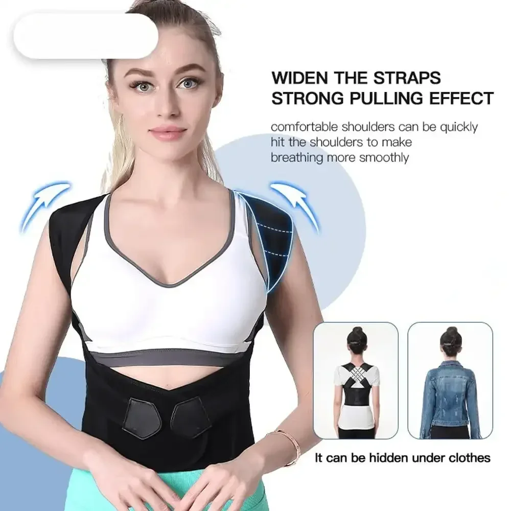 Adjustable Back Posture Belt Office Home Gym Unisex Improve Spine Clav