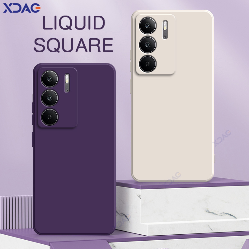 Luxury Dual Layer Cellphones Case Cover for Realme V60 Pro 5G Camera Protection V60Pro Fashion Soft Square Liquid Silicone Armor