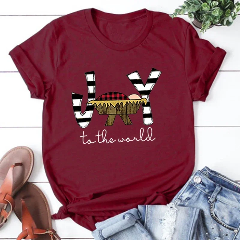 

Joy Christmas Shirt Christmas Women Tshirt Merry Christmas Gifts Jesus Christian Tee Joy Religious TopsFaith Shirts L
