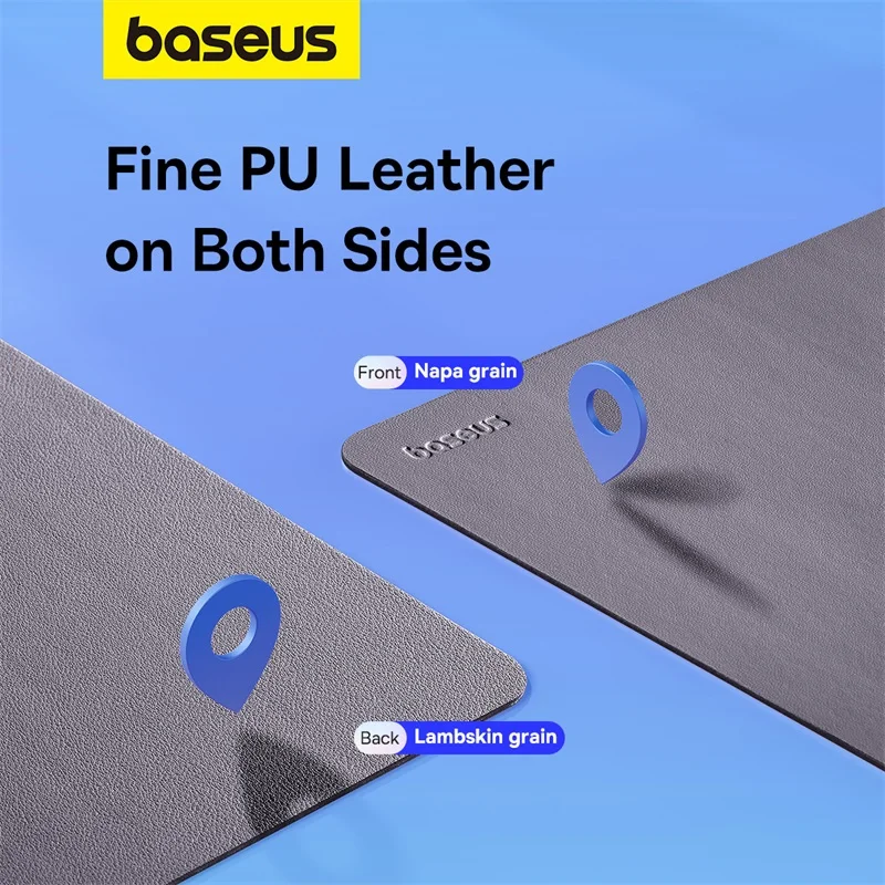 Baseus-couro pu Anti-slip Impermeável Mouse Mat Cor Simples Mouse Pad Material Escolar Acessórios de Escritório Mesa Grupo 26*21cm - Imagem 2