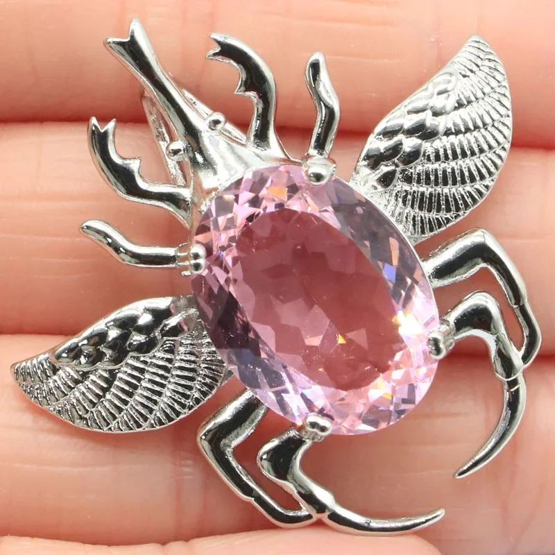 11g Customized 925 SOLID STERLING SILVER  PENDANT Longicorn Shape Kunzite Peridot Tsavorite Violet Tanzanite Violet Topaz Mystic
