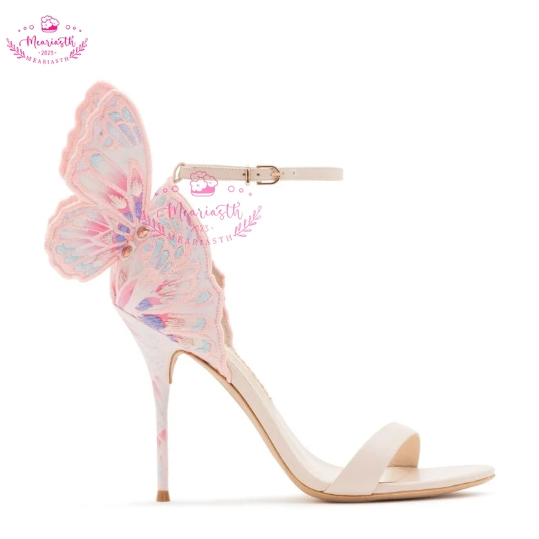 

summer women's Party High Heels Sandals Gladiator Sandalias Sexy Female Butterfly Wings Thin Heels Wedding Pumps Shoes for women