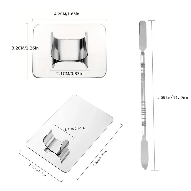 Tavolozza per miscelazione trucco, tavolozza spatola per trucco con spatola per fondotinta, tavolozza per nail art con vassoio per miscelazione trucco in acciaio inossidabile - immagine 4