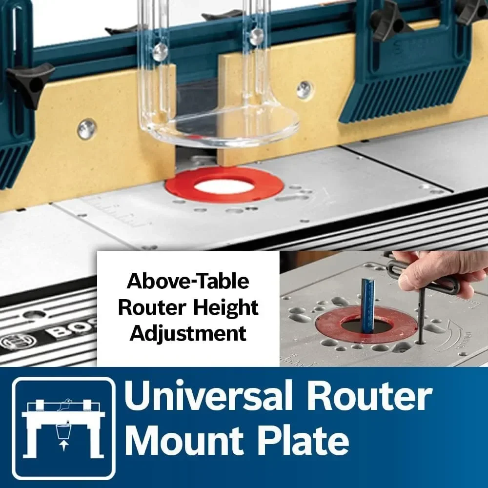 Benchtop Router Table 27 in. x 18 in. Aluminum Top with 2-1/2 in. Vacuum Hose Port 4